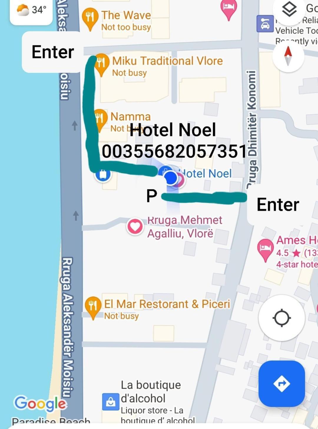 Hotel Noel Влёра Экстерьер фото